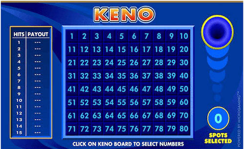 winning keno numbers